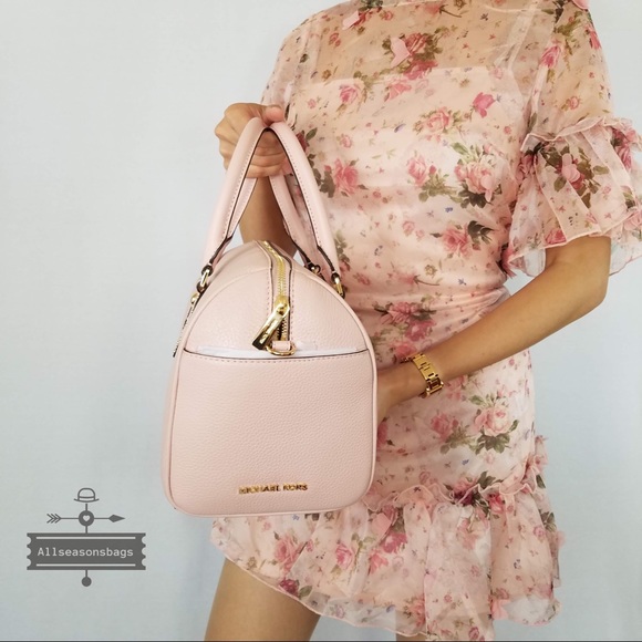 NWT Michael Kors Medium Aria Satchel Blossom Pink - Picture 3 of 6